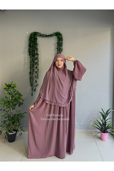 Yüsra Collection Violet Dress and Shaded Soufflé 2-Piece Set
