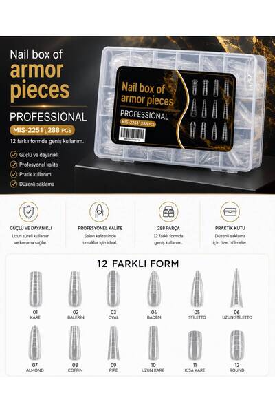 ZRN SHOP PROFESSİONAL Protez Tırnak Tips Üst Form Jel Tips 12 Farklı Model 28...