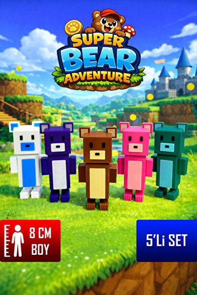 asl3d Super Bear Adventure 5'li Baaren Figür Seti