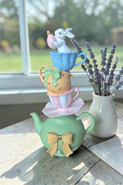 Harmoni Art Home Decor Dekoratif Tavşanlı Fincan Biblo