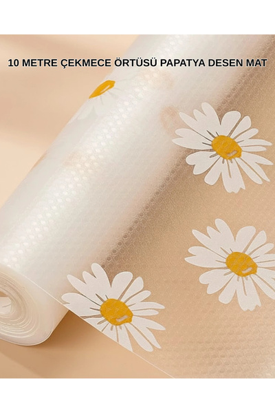 ARMÜZ 10 Meters Daisy Patterned Anti-Slip Protective Mat for Inside Cabinets