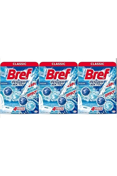 Bref SET 3 X Odorizant de toaletă Classic Power Aktiv Ocean Breeze 50gr