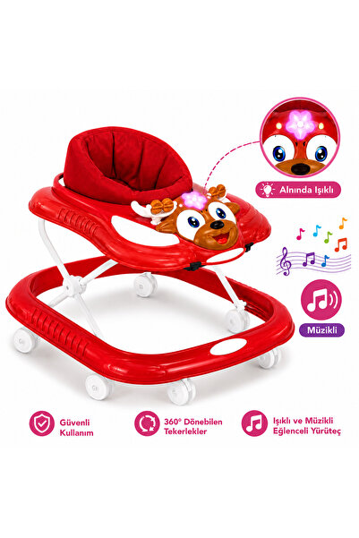 Kasel Müzikli ve ışıklı çocuk bebek yürüteç