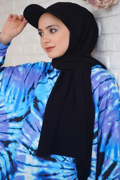 tessetür Bone diyarı Hijab șal gata făcut cu pălărie și bonetă