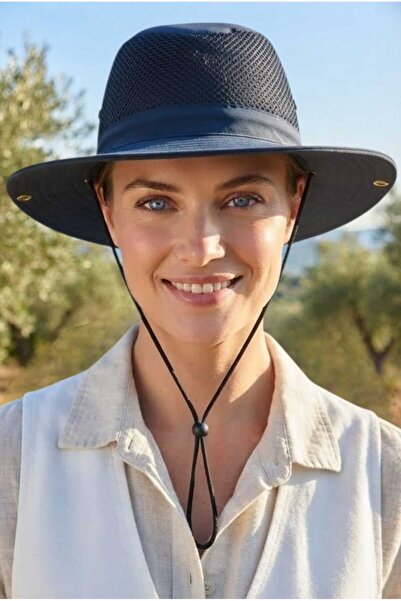 Mood Agenda Women's Mesh Safari Hat Wide Brim Drawstring Breathable Uv Sun Pr...