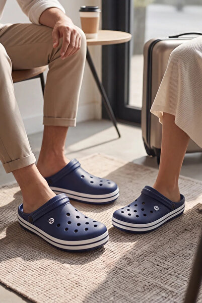 Liarca EasyStep - Papuci Sabo unisex, ușori, din EVA, albastru marin, cu talp...