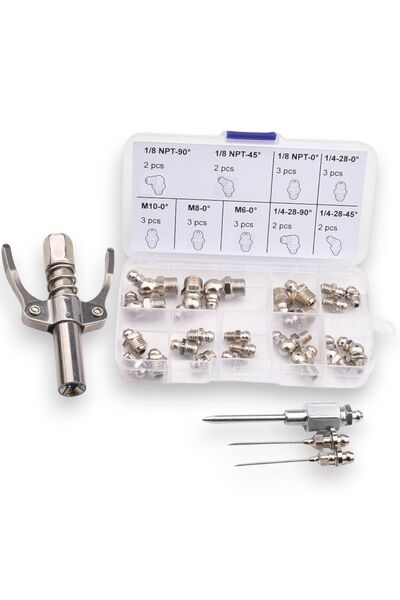 OEM Set pachet gresare,23 nipluri, 3 ace,cap gresor,cutie depozitare nipluri