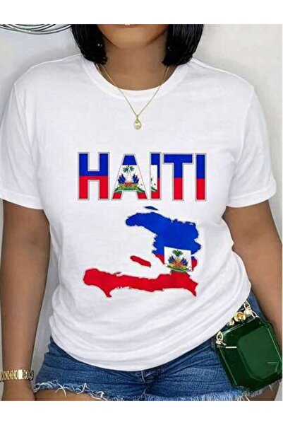 799 Easter Women Haiti Sports Shirt Percent Cotton Casual Style Crew Neck Bre...