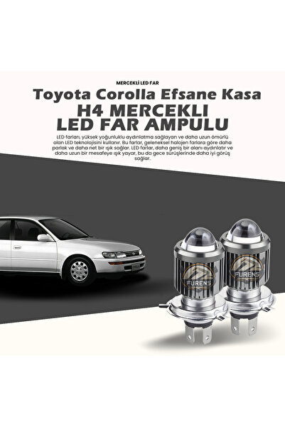 Furens Toyota Corolla Efsane Kasa Uyumlu Mercek Led Xenon Şimşek Etkili Tek R...
