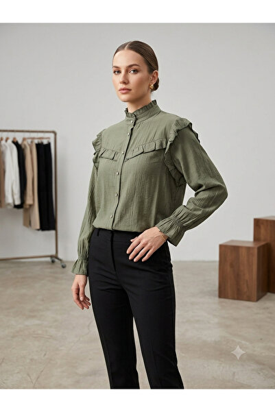 TUĞBA ERGÜL Basic Ayrobin Patterned Shirt