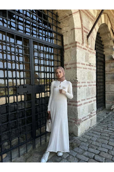 müqofficial Gize Knitwear Dress - Ecru