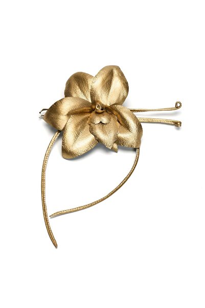 Urban Vanilla Accesoriu din piele aurie cu floare de vanilie