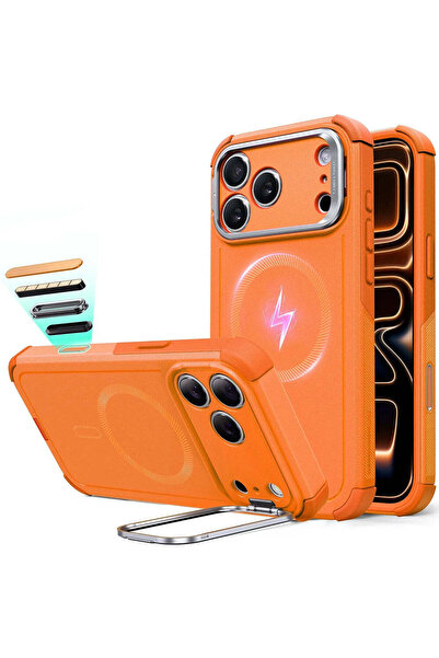 ESR Husă pentru iPhone 17 Pro, Cyber Armor cu suport, negru - negru