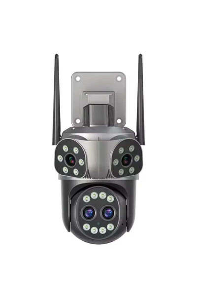 Jortan Cameră de supraveghere WiFi JT-8856, 6MP, 4 lentile cu zoom, 360 °   R...