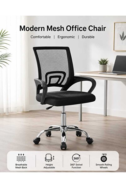 TrentonGCC Ergonomic Mesh Office Chair, Height Adjustable Swivel Computer Des...