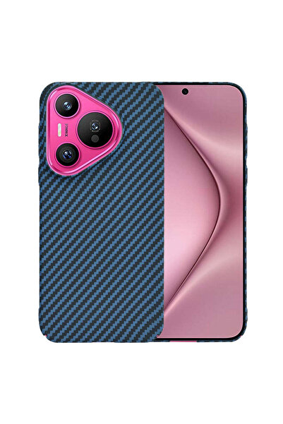Techsuit Husă pentru Huawei Pura 70, Carcasă din fibră de carbon, cyan - cyan