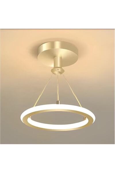 Laleluli Candelabru LED Cerc Auriu, suspendat, auriu, lumină albă, D = 20 cm,...