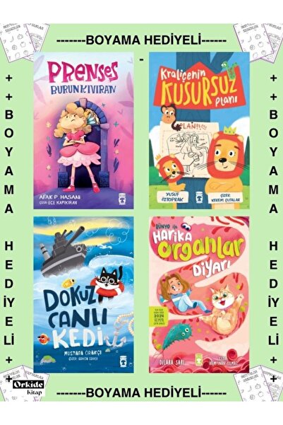 Timaş Yayınları Boyamalı - 2. 3. 4. Sınıf , Prenses Burun Kıvıran - Kraliçeni...
