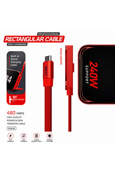 Torzende 240W USB TYPE-C TO TYPE-C STANDLI HIZLI ŞARJ KABLOSU 1 METRE ÖRGÜLÜ ...