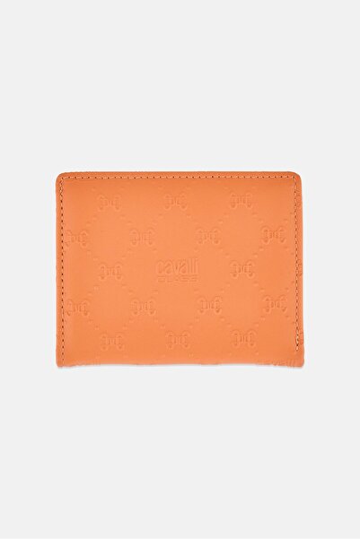 Cavalli Class Women Brand Logo Card Holder Wallet, Peach