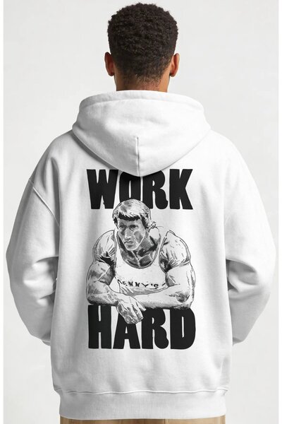 SEVBANO Work Hard Arnold Fitness Gym Bodybuilding Athlete Back Printed Unisex...