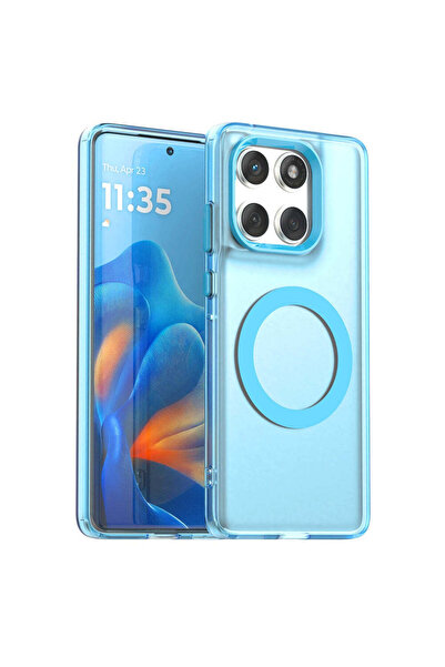 Techsuit Husă pentru Motorola Edge 60 Fusion, CandyCase MagSafe, alb - albastru