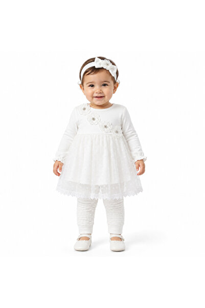 Generic Brand Girls' Set White 3 Piece Lace and Tulle Set