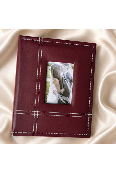 Nobbystar 200-Piece 10X15Cm Leather Burgundy Photo Album with Windows