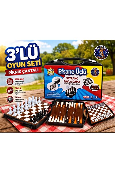 3’OYUN BİR ARADA SATRANÇ DAMA TAVLA