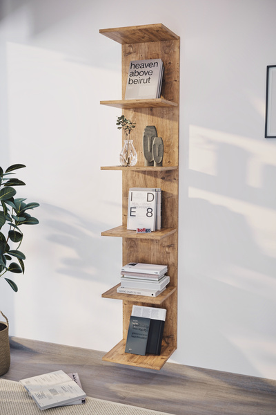 Bofigo Bibliotecă suspendată, Etajeră de perete, Bibliotecă decorativă, Pin T...