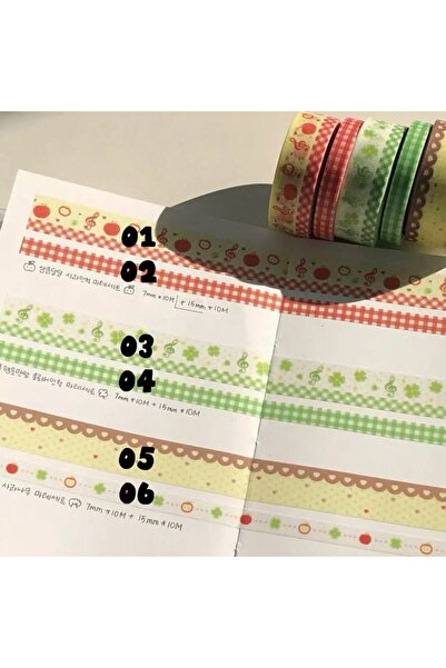 Choice 6pc mix 6PC Korean Ins Four-leaf Clover and Paper Tape Hand Account De...