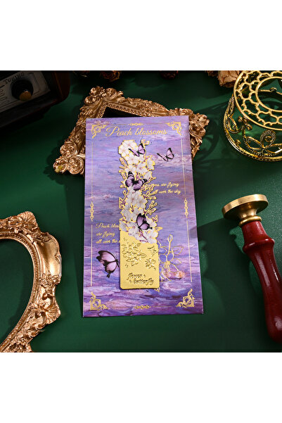 Choice3 C 1pc/4pc Golden Hollow Butterfly Bookmark Vintage Design Bronzing Pa...