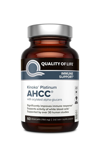 Quality of Life Herbal Premium Kinoko Platinum AHCC Herbal, 750mg per Capsule...
