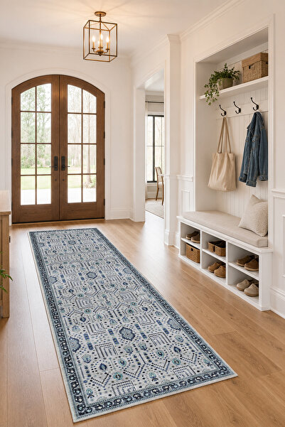 Homefesto Modern Dekoratif Halı – Makinada Yıkanabilir, Kaymaz Taban, İnce Salon Halısı, Mutfak Halısı ve Yolluk