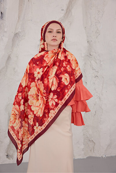 Mira İpek Patterned Bamboo Shawl Tok Duran Women's Shawl Bk51