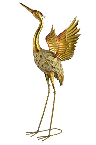 MONDEX Figurină lebădă metal Cedric 45.5x38x95cm auriu 1 buc.