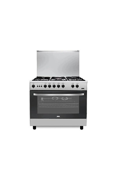 HAAM فرن غاز بخمس شعلات - 55×80 سم - آمن تمامًا - فضي - HM80GF-25