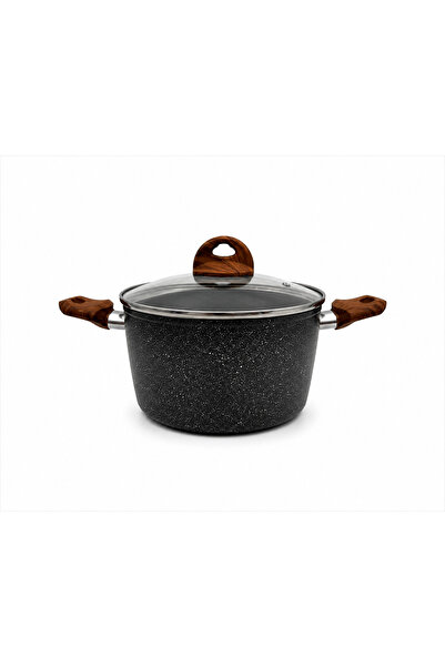 BAROLY Oală antiaderentă 24 cm Baroly, înveliș granit, capac sticlă, mânere a...
