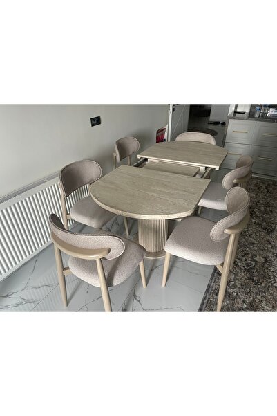 Home BOHEM AÇILIR MASA TRAVERTEN 90x180 1.KALİTE MDF