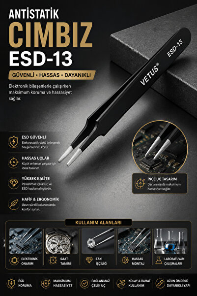 RoboPazar ملاقط مضادة للكهرباء الساكنة ESD-13