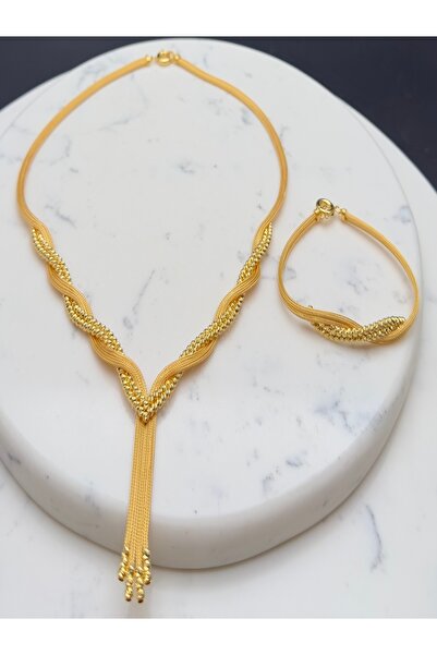 Adel Gold 14 Ayar Altın İtalyan Hasır Sarmal Model Dorika Toplu Gerdanlık ve ...