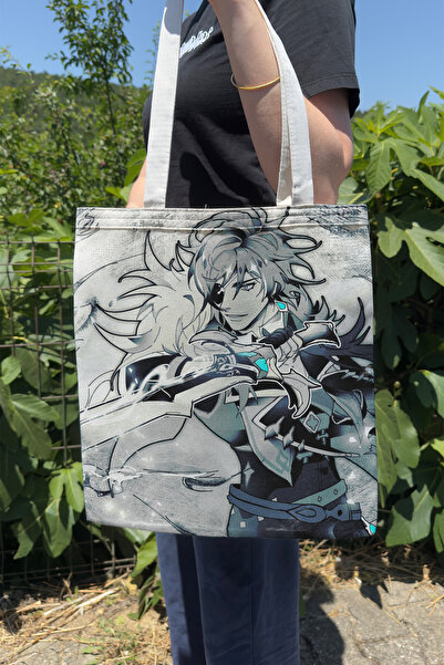 ZipZap Kaeya Genshin Impact V1 Double-Sided Canvas Print Tote Bag Anime Bag