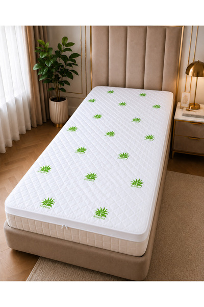 Kotonia Home Топ матрак от мемори пяна 90x200+4 см, Алое Вера