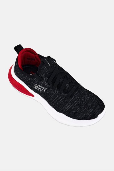 SKECHERS Men Air Cushioning Lace Up Training Shoes, Black