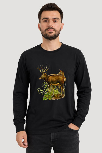 The Baski Hunting Deer Hunting and Nature Printed Forest Themed 100% Cotton R...