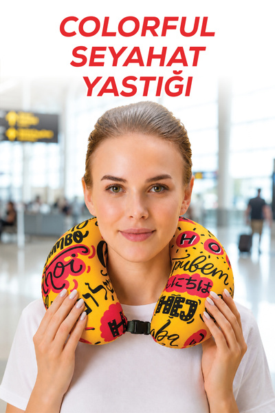 ergo travel Colorful Orthopedic Travel Pillow Visco Travel Pillow with Neck S...
