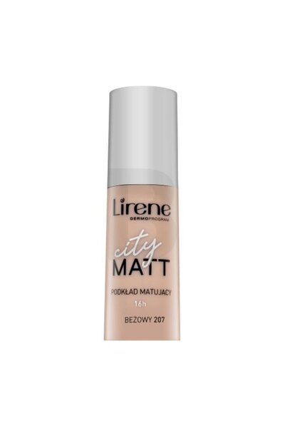 Lirene Fond de ten lichid City Matt Fluid cu efect matifiant 207 Bej 30 ml
