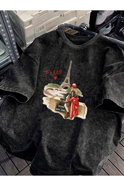Pink Sky Unisex Oversize Vintage Washed Street Style Μόδα του δρόμου Βαμβακερ...