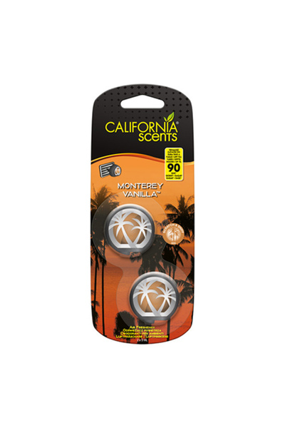 California Scents Mini Difuzor – Parfum auto Vanilie Monterey, 2 x 3 ml