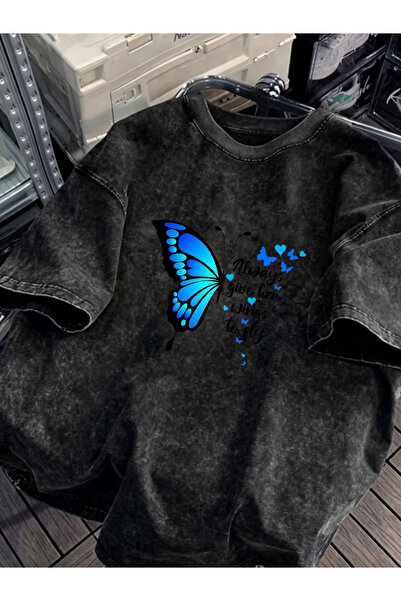 Pink Sky Unisex Oversize Vintage Washed Street Style Μόδα του δρόμου Βαμβακερ...